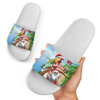 Hawaii Santa Parrot Christmas Slide Sandals Summer Vibe - Polynesian Pride
