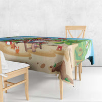 Hawaii Santa Parrot Christmas Tablecloth Summer Vibe - Polynesian Pride