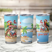 Personalized Hawaii Santa Parrot Christmas Tumbler Cup Summer Vibe LT01 - Polynesian Pride