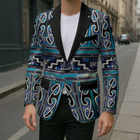 Maori Matariki Blazer Blue Galaxy Aesthetic Koru Art LT01 - Polynesian Pride