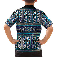 Maori Matariki Family Matching Long Sleeve Bodycon Dress and Hawaiian Shirt Blue Galaxy Aesthetic Koru Art LT01 - Polynesian Pride