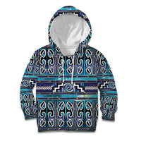 Maori Matariki Kid Hoodie Blue Galaxy Aesthetic Koru Art LT01 Hoodie Blue - Polynesian Pride