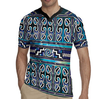 Maori Matariki Rugby Jersey Blue Galaxy Aesthetic Koru Art LT01 - Polynesian Pride