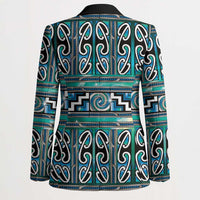 Maori Matariki Blazer Green Galaxy Aesthetic Koru Art LT01 - Polynesian Pride
