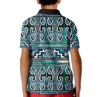 Maori Matariki Kid Polo Shirt Green Galaxy Aesthetic Koru Art LT01 - Polynesian Pride