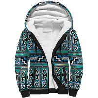 Maori Matariki Sherpa Hoodie Green Galaxy Aesthetic Koru Art LT01 Unisex Green - Polynesian Pride