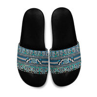 Maori Matariki Slide Sandals Green Galaxy Aesthetic Koru Art LT01 Green - Polynesian Pride