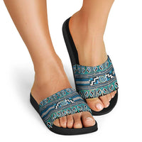 Maori Matariki Slide Sandals Green Galaxy Aesthetic Koru Art LT01 - Polynesian Pride
