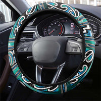 Maori Matariki Steering Wheel Cover Green Galaxy Aesthetic Koru Art LT01 - Polynesian Pride