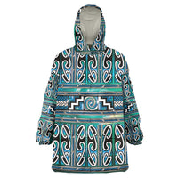 Maori Matariki Wearable Blanket Hoodie Green Galaxy Aesthetic Koru Art LT01 One Size Green - Polynesian Pride