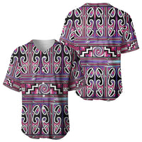 Maori Matariki Baseball Jersey Pink Galaxy Aesthetic Koru Art LT01 - Polynesian Pride