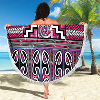 Maori Matariki Beach Blanket Pink Galaxy Aesthetic Koru Art LT01 - Polynesian Pride