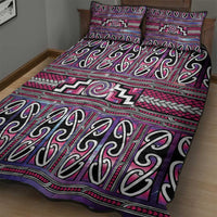 Maori Matariki Quilt Bed Set Pink Galaxy Aesthetic Koru Art LT01 - Polynesian Pride