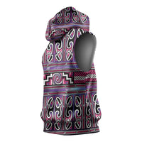 Maori Matariki Sleeveless Hoodie Pink Galaxy Aesthetic Koru Art LT01 - Polynesian Pride