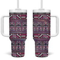 Maori Matariki Tumbler With Handle Pink Galaxy Aesthetic Koru Art LT01 One Size: 40 oz Pink - Polynesian Pride