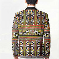 Maori Matariki Blazer Yellow Galaxy Aesthetic Koru Art LT01 - Polynesian Pride