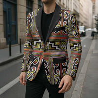 Maori Matariki Blazer Yellow Galaxy Aesthetic Koru Art LT01 - Polynesian Pride