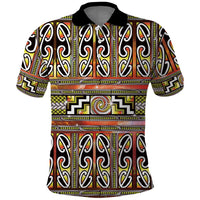 Maori Matariki Polo Shirt Yellow Galaxy Aesthetic Koru Art LT01 Yellow - Polynesian Pride