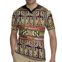 Maori Matariki Rugby Jersey Yellow Galaxy Aesthetic Koru Art LT01 - Polynesian Pride