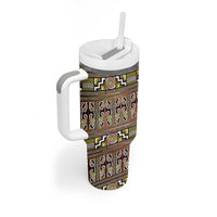 Maori Matariki Tumbler With Handle Yellow Galaxy Aesthetic Koru Art LT01 - Polynesian Pride