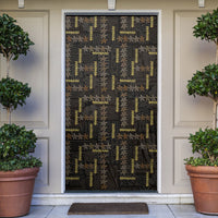 Hawaii Brown Plumeria Lei Black Door Cover Frangipani Floral Heritage Art LT01 Black - Polynesian Pride