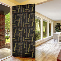Hawaii Brown Plumeria Lei Black Door Cover Frangipani Floral Heritage Art LT01 - Polynesian Pride