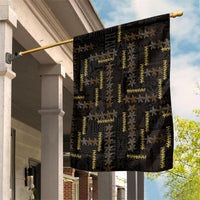 Hawaii Brown Plumeria Lei Black Garden Flag Frangipani Floral Heritage Art LT01 House Flag Black - Polynesian Pride
