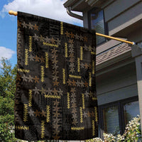 Hawaii Brown Plumeria Lei Black Garden Flag Frangipani Floral Heritage Art LT01 - Polynesian Pride
