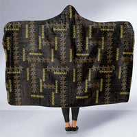 Hawaii Brown Plumeria Lei Black Hooded Blanket Frangipani Floral Heritage Art LT01 One Size Black - Polynesian Pride