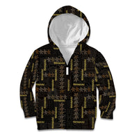 Hawaii Brown Plumeria Lei Black Kid Hoodie Frangipani Floral Heritage Art LT01 Zip Hoodie Black - Polynesian Pride