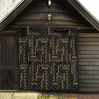Hawaii Brown Plumeria Lei Black Quilt Frangipani Floral Heritage Art