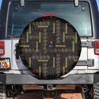 Hawaii Brown Plumeria Lei Black Spare Tire Cover Frangipani Floral Heritage Art LT01 Black - Polynesian Pride