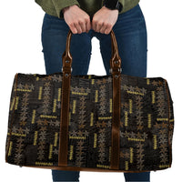 Hawaii Brown Plumeria Lei Black Travel Bag Frangipani Floral Heritage Art LT01 Black - Polynesian Pride