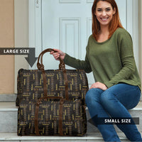 Hawaii Brown Plumeria Lei Black Travel Bag Frangipani Floral Heritage Art LT01 - Polynesian Pride