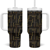 Hawaii Brown Plumeria Lei Black Tumbler With Handle Frangipani Floral Heritage Art LT01 One Size: 40 oz Black - Polynesian Pride