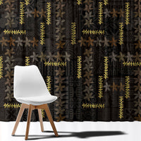 Hawaii Brown Plumeria Lei Black Window Curtain Frangipani Floral Heritage Art