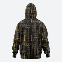 Hawaii Brown Plumeria Lei Black Zip Hoodie Frangipani Floral Heritage Art LT01 - Polynesian Pride