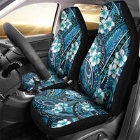 Polynesian Hibiscus Tropical Blue Floral Car Seat Cover Tribal Pattern - Polynesian Pride