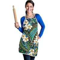 Polynesian Hibiscus Tropical Green Floral Apron Tribal Pattern - Polynesian Pride