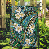 Polynesian Hibiscus Tropical Green Floral Garden Flag Tribal Pattern - Polynesian Pride