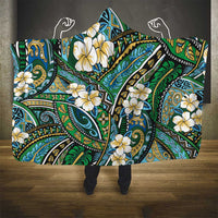 Polynesian Hibiscus Tropical Green Floral Hooded Blanket Tribal Pattern LT01 - Polynesian Pride