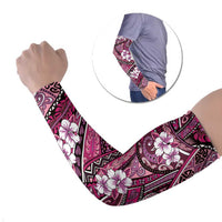 Polynesian Hibiscus Tropical Pink Floral Arm Sleeves Tribal Pattern - Polynesian Pride