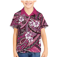Polynesian Hibiscus Tropical Pink Floral Family Matching Mermaid Dress and Hawaiian Shirt Tribal Pattern - Polynesian Pride