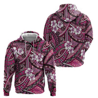 Polynesian Hibiscus Tropical Pink Floral Hoodie Tribal Pattern - Polynesian Pride