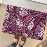Polynesian Hibiscus Tropical Pink Floral Rubber Doormat Tribal Pattern - Polynesian Pride