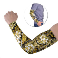 Polynesian Hibiscus Tropical Yellow Floral Arm Sleeves Tribal Pattern - Polynesian Pride