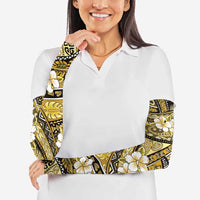 Polynesian Hibiscus Tropical Yellow Floral Arm Sleeves Tribal Pattern - Polynesian Pride