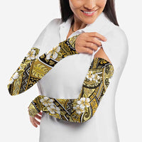 Polynesian Hibiscus Tropical Yellow Floral Arm Sleeves Tribal Pattern - Polynesian Pride