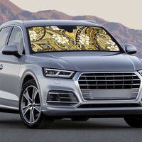 Polynesian Hibiscus Tropical Yellow Floral Auto Sun Shade Tribal Pattern - Polynesian Pride