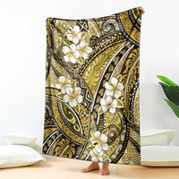 Polynesian Hibiscus Tropical Yellow Floral Blanket Tribal Pattern - Polynesian Pride